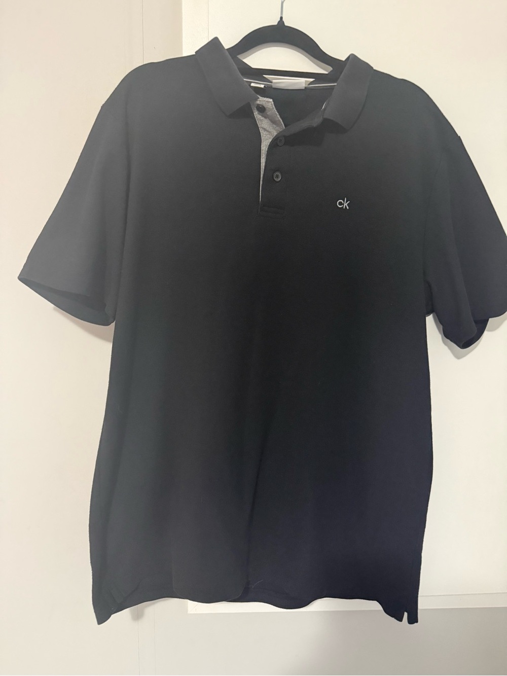 244. Calvin Klein Golf Newport Cotton Black Polo Shirt Large Preppy